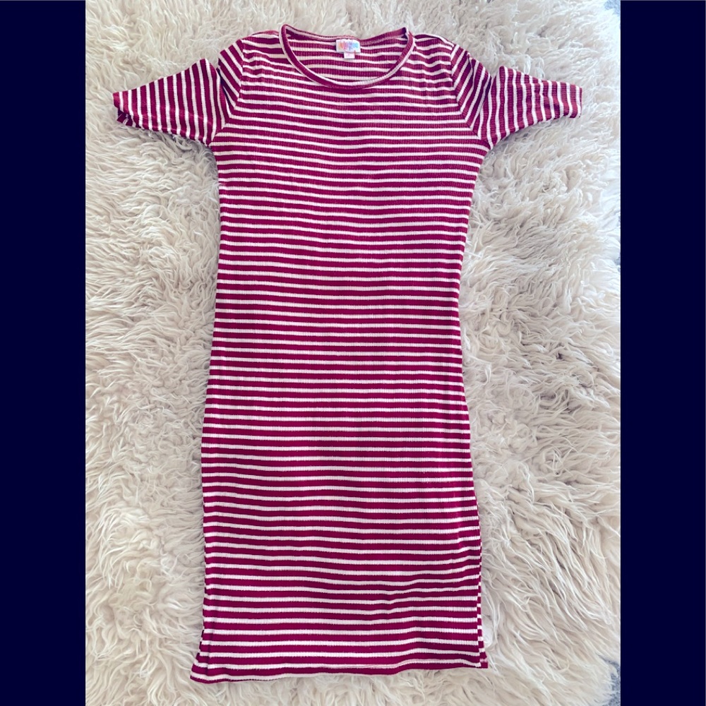 Maroon Striped Dress S